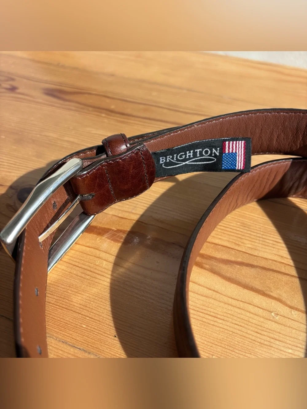 Brighton Leather Dress Belt Mens Brown USA Classic Western Everyday Dad Sz 40